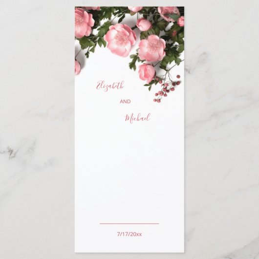 Menu 3D Roses Greenery Wildflowers (Dos)