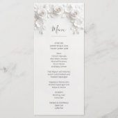 Menu 3D White Sculptured Roses (Devant)