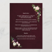 Menu 40e anniversaire de mariage Rubis (Dos)