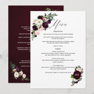 Menu 40e anniversaire du Mariage de Ruby