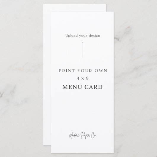 Menu 4x9 : Téléchargez votre propre menu (Devant / Derrière)