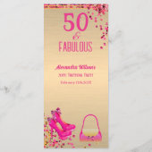 Menu 50e anniversaire des femmes modernes Gold Rose tal (Dos)