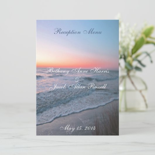 Menu 5x7 de vue de face de plage (Debout devant)