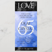 Menu 65e anniversaire de l'élégant Mariage Blue Sapphir (Dos)