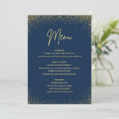 Menu 75th birthday Navy Gold Glitter (Debout devant)