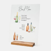 Menu à barres minimaliste illustré signature acryl (Angle)