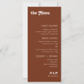 Menu à carreaux rétro chic moderne (Devant)