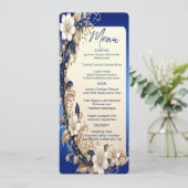 Menu à embellissement floral bleu blanc (Debout devant)