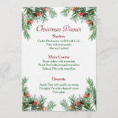 Menu à feuillage persistant et rouge de Noël de (Devant)