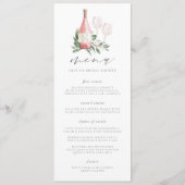Menu À l'amour des vins, thème de mariage ou de fête de (Devant)