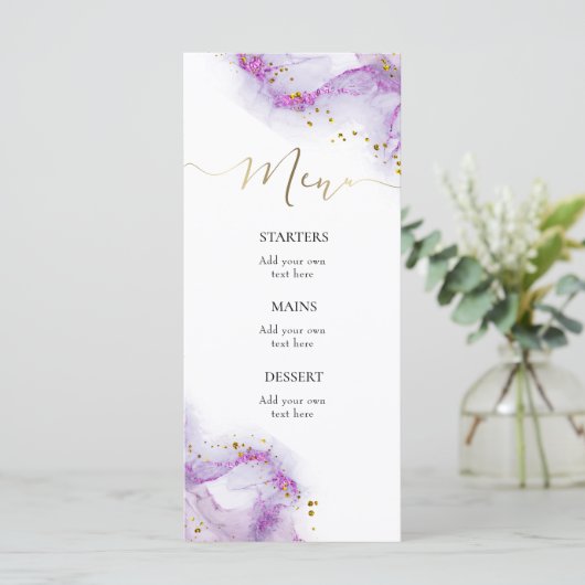 Menu à l'encre violette (Debout devant)