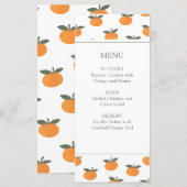 Menu A Little Cutie Orange Gender Neutral Citrus Modern (Devant / Derrière)