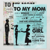 Menu À ma conception mère | Lettre à maman (Devant / Derrière)