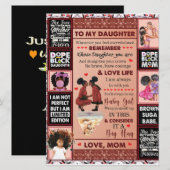Menu À ma fille Cadeau d'anniversaire, mignonne maman C (Devant / Derrière)