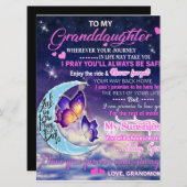 Menu À ma petite-fille Papillons Idée cadeau d'annivers (Devant / Derrière)