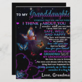 Menu À ma petite-fille Papillons Idée cadeau d'annivers (Devant / Derrière)