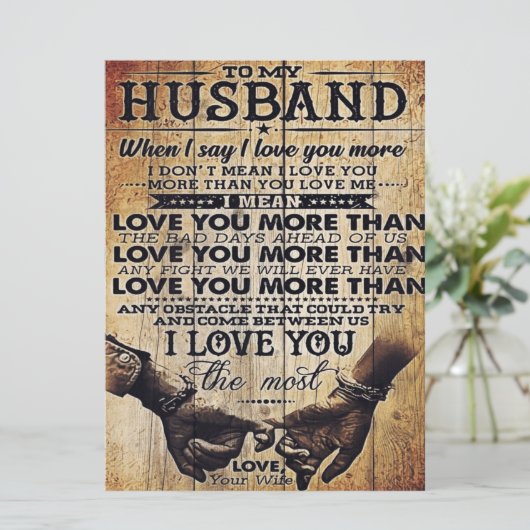 Menu À mon amour mon mari | Cadeau de devis mignon | (Debout devant)