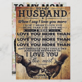 Menu À mon amour mon mari | Cadeau de devis mignon | (Devant / Derrière)