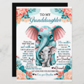 Menu À Mon Cadeau Fille Éléphant, Fille Anniversaire (Devant / Derrière)