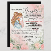 Menu À Mon Cadeau Fille, Lettre D'Amour Fille Et Maman (Devant / Derrière)