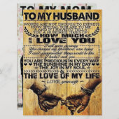 Menu À mon mari | Mon cadeau au mari | Lettre Pour Lui (Devant / Derrière)