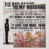 Menu À mon mari présent | Joli cadeau Slogan | (Devant / Derrière)