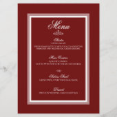 Menu à plat rouge mariage de Bourgogne (Devant)