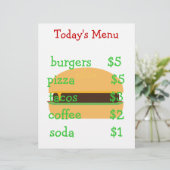 Menu à thème Burger simple modifiable (Debout devant)