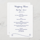 Menu Aangepast wit en blauw huwelijk (Voorkant / Achterkant)