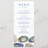 Menu Abalone Shell coloré aquarelle plage Mariage (Devant)