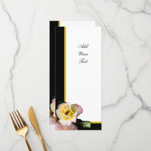 Menu Abeille sur roses rose jaune Fleurs