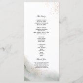 Menu Abstrait Aquarelle Traits de Pinceau Verts & Or (Dos)