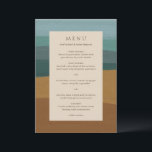 Menu Abstrait Coastal Chic Mariage moderne<br><div class="desc">Menu mariage moderne avec menu du dîner sur un arrière - plan côtier abstrait.</div>