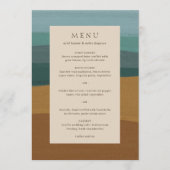 Menu Abstrait Coastal Chic Mariage moderne (Devant)