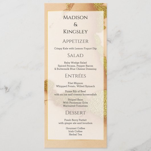 Menu Abstrait de corail moderne 💡 Mariage d'huile d'en (Devant)