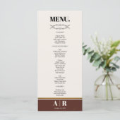 Menu Abstrait Mariage cadre doré Elegance (Debout devant)