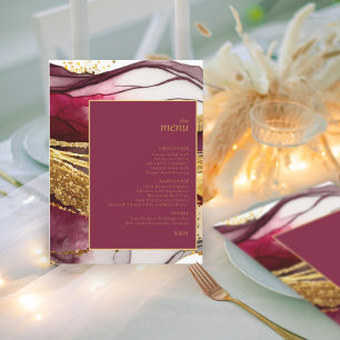 Menu Abstrait Mariage Sparkling Wine Red ID1018