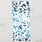 Menu Abstrait moderne Terrazzo Mosaic Mariage bleu (Dos)
