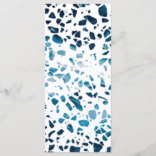 Menu Abstrait moderne Terrazzo Mosaic Mariage bleu (Dos)