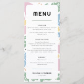 Menu Abstrait Retro Boho Chic Colorful Floral Mariage (Devant)