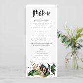 Menu abstrait tropical moderne peint mariage (Debout devant)
