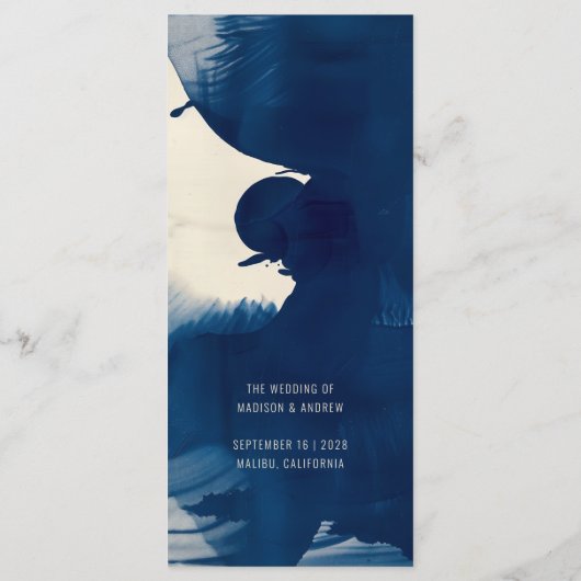 Menu Abstrait Unique Marine Mariage de peinture d'encre (Dos)