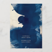 Menu Abstrait Unique Marine Mariage de peinture d'encre (Dos)