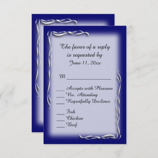 Menu Accent Bleu Choix RSVP (Devant / Derrière)