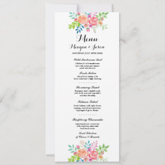 Menu Accueil Mariage Fleurs Élégantes Cartes