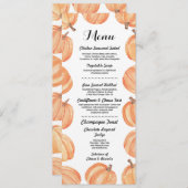 Menu Accueil Mariage Rustique Citrouille Carte d'a (Devant / Derrière)