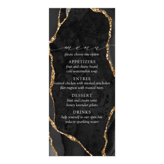 Menu Agate Black & Gold (Devant)