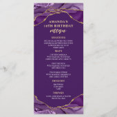 Menu Agate Design Purple et Gold (Devant)