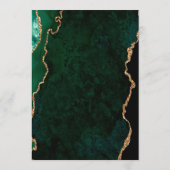 Menu Agate Emerald Green Gold Script Wedding (Dos)