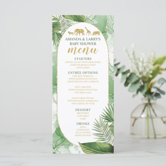 Menu Agate Sage Green et Gold (Debout devant)